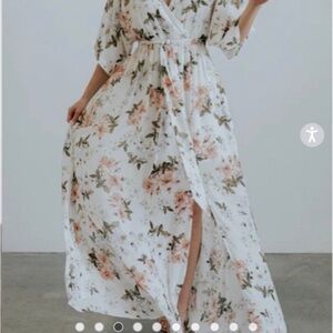 Baltic Born Maxi Dress in White and Pink